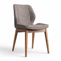 Chaise en tissu gris avec pieds en bois dimensions 50 x 50 x 80cm