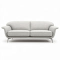 Canapé deux places en tissu gris clair avec pieds en métal 180 x 80 x 75cm