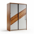 Armoire en bois avec portes coulissantes 180 x 100 x 60cm dans des teintes naturelles