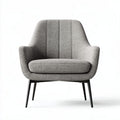 Fauteuil confortable en tissu gris avec pieds en métal dimensions 75 x 80 x 85cm