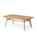 Table basse en bois naturel de dimensions 120 x 60 x 45cm avec structure en métal