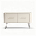 Buffet en bois avec portes en relief couleur crème 100 x 40 x 70cm