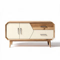 Meuble de rangement en bois avec façades blanches et dimensions 120 x 40 x 60cm